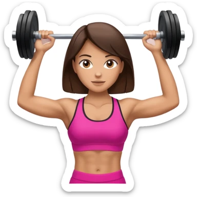 fitness pretty brunette woman lifting sticker
