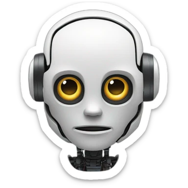Broken humanoid robot sticker