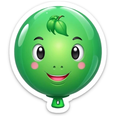 globo verde de fiesta con agarradera{ sticker