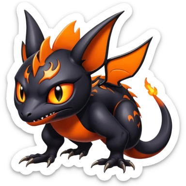 Shiny Epic Evil Badass Dark Noibat-Salandit-Litten-Hybrid sticker