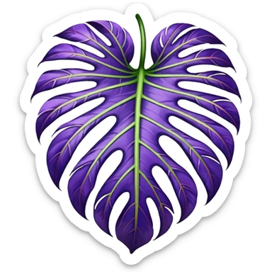 purple monstera leaf sticker
