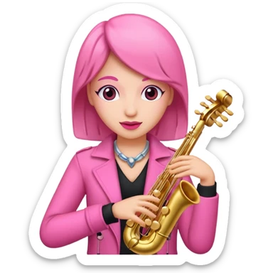 pink musician woman  sticker