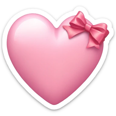 a light pink heart with a bow on it  sticker