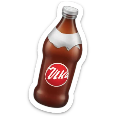 A bottle with 2 flap and read nuka cola sticker