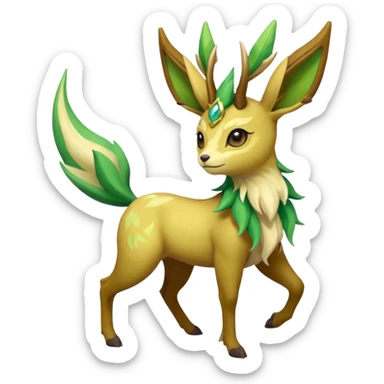 Sawsbuck-Leafeon-Amaura-Virizion-fusion (full body) sticker