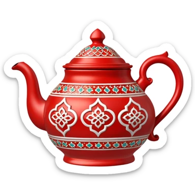 moroccan style ornamented red teapot sticker