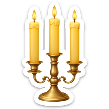 Shabbat two candles in candlesticks sticker