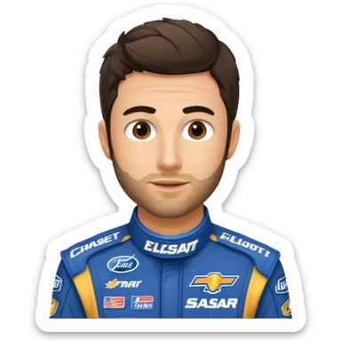 chase elliott nascar driver with heavy stubble  sticker
