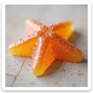 realistic dalgona candy with star shape, photorealistic style sticker
