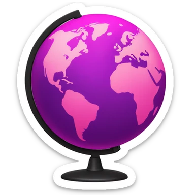 Hot pink globe sticker