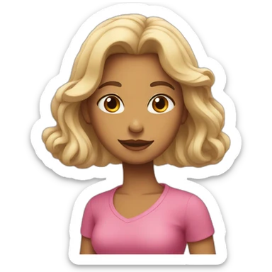 Femme qui tient un gros coeur sticker