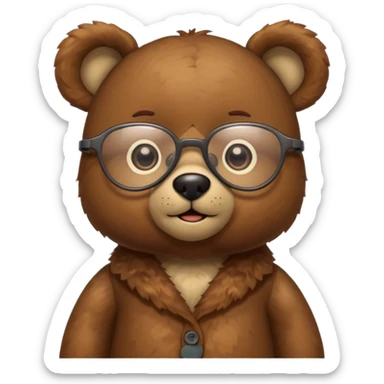toy bear with glasses sticker
