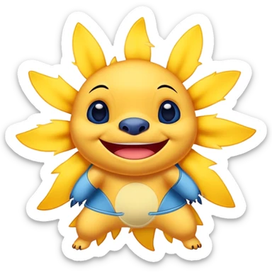 A sun with Stitch from lilo and stitch  sticker