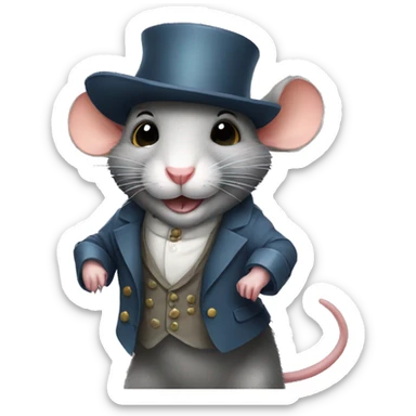 rat dressed up sticker