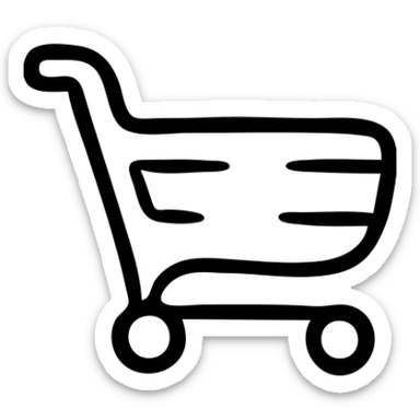 Hand drawn shopping cart icon sticker