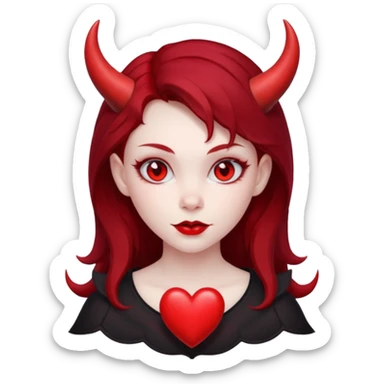 Devil girl is heart  sticker