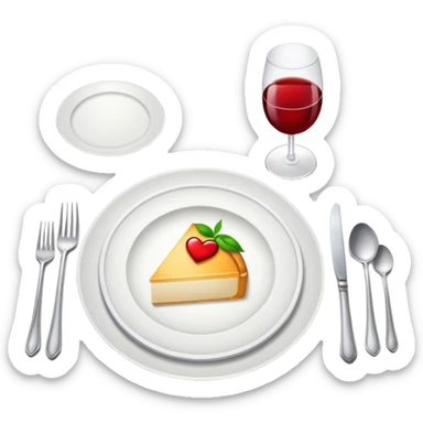 Elegant place setting romantic dinner sticker
