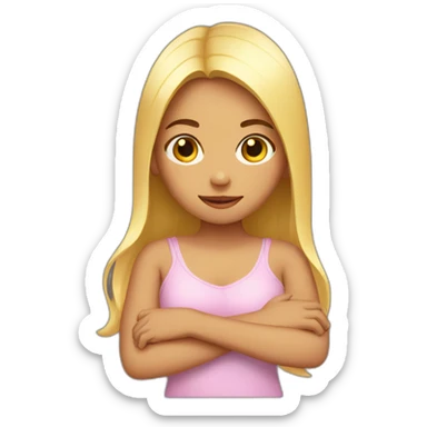 Girl who hides her breasts with her hands sticker