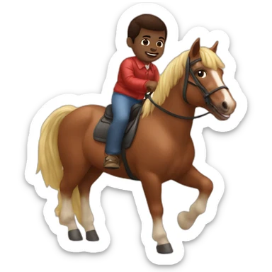 Gary Coleman riding a pony sticker