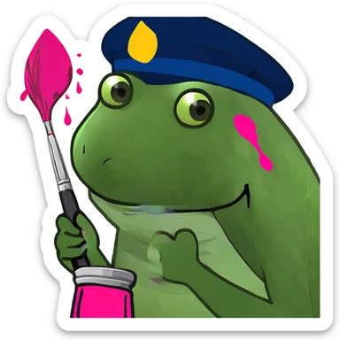 neon pink spam artist painting  sticker