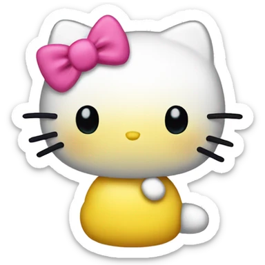 Yellow hello kitty emoji sticker