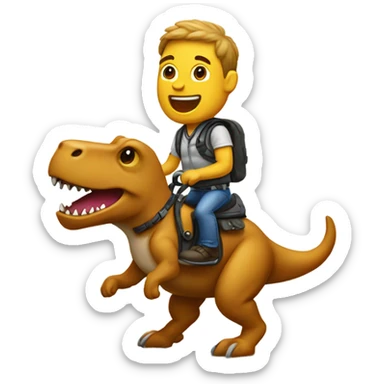 Dog riding a trex sticker
