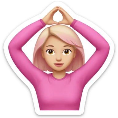 Girl in pink stretching  sticker