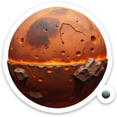 a realistic planet of phobos sticker