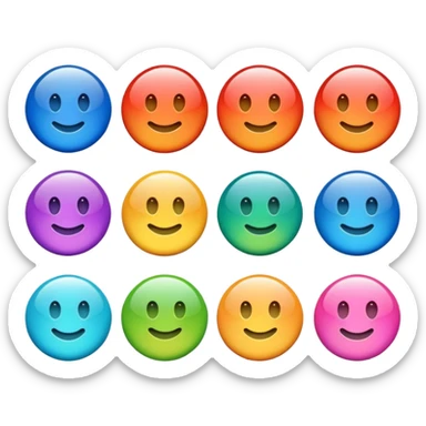 a colourful button not 3d or shading only 1 button sticker