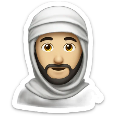 guy with faced covered with Arabic Shmagh sticker