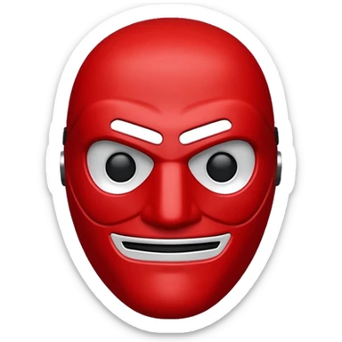 Emoji de la película La casa de papel máscara y la ropa rojo y la máscara color crema  realista  sticker
