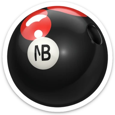 Black pull Ball with MB written on it. Nothing else no holes. sticker