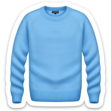 sky-blue sweater with light fabric folds and soft shading, casual style, Knitten. sticker