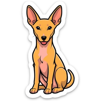 An Egyptian pharaoh hound sitting down with its tongue out sticker