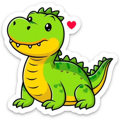 romantic crocodile with heart eyes sticker
