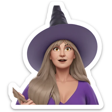 witch girl in purple dress sticker