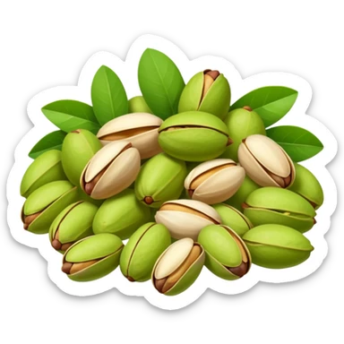 Heap of raw pistachio with shells, natural and organic, close-up view sticker