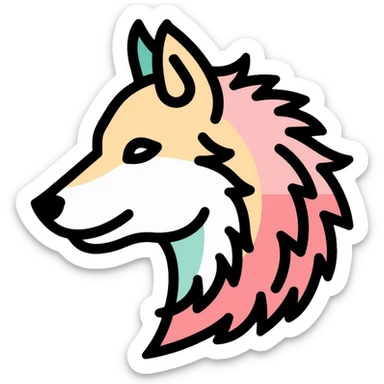 wolf profile, side view of wolf head sticker