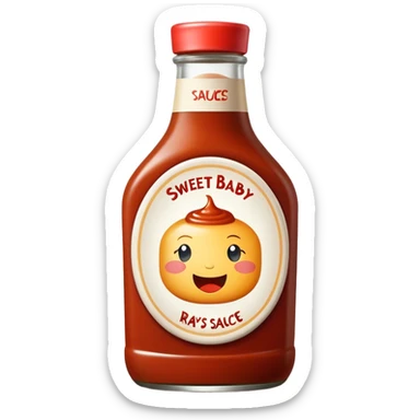 Sweet Baby Ray’s sauce brand bottle, fat bottle sticker