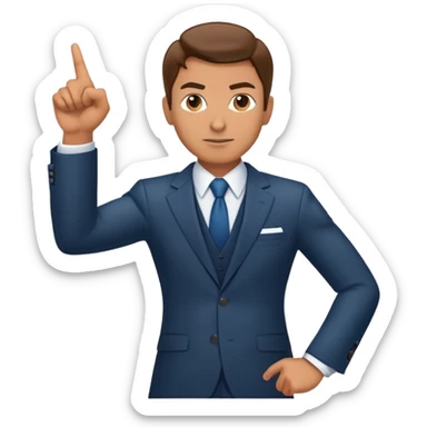 Confident business leader pointing forward with determination sticker