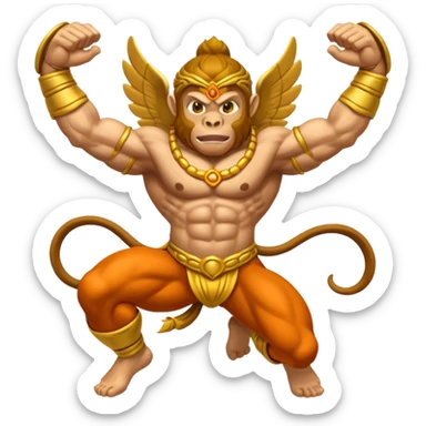 Flying hanuman sticker