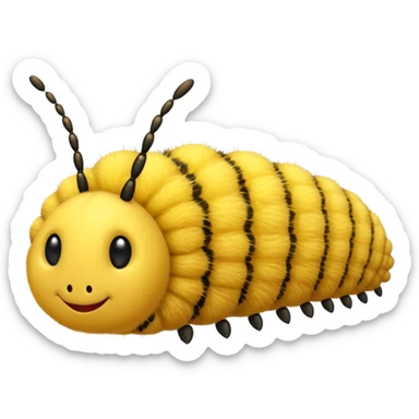 yellow caterpillar sticker