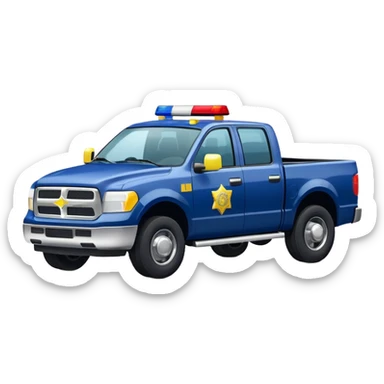 Police Pickup Truck with Body Color Is Navy, White And Lemon Yellow With number Is 02 With sticker