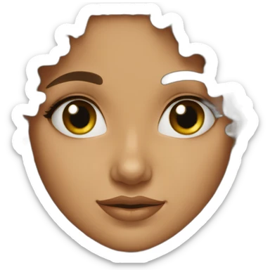 maghrebian dark long curly haired girl with black eyes sticker