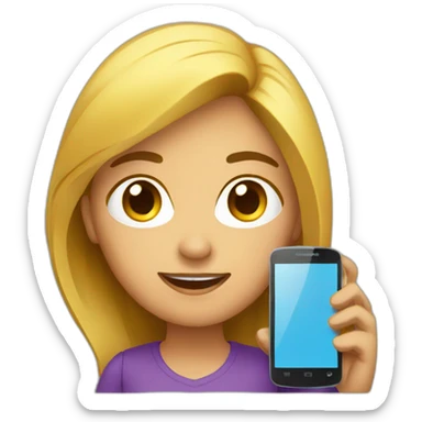 Mujer con  celular sticker