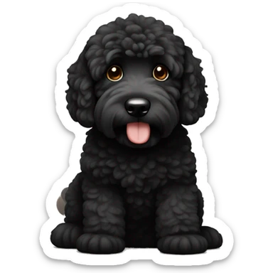 Black Bernadoodle with brown accents sticker