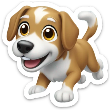 Dog with snow sticker