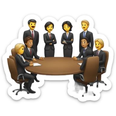  meeting Lady and men  sticker