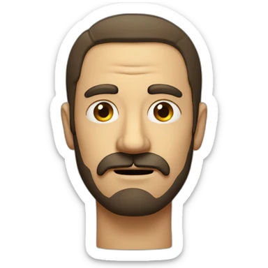 a man with small moustache and beard disgusted sticker