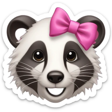 pink coquette badger with bows sticker